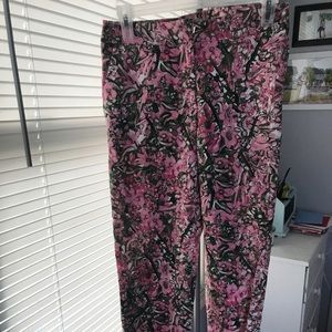 Pink and green flower pants